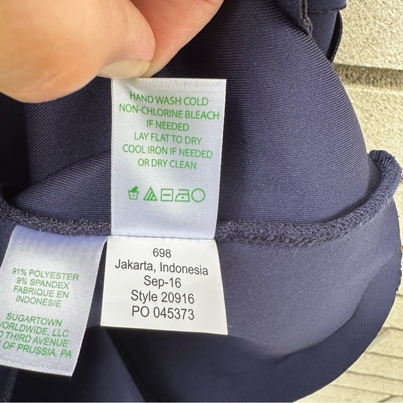 Lilly Pulitzer Mango Laser Cut Navy Blue Shift Dress Scuba Ponte - Picture 11 of 12